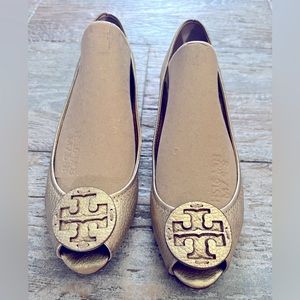 Gold Tory Burch low wedge